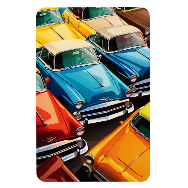 Imán Vintage Cars Pattern (Vertical)