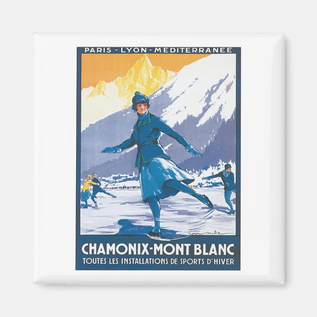 Imán Vintage Chamonix Mont Blanc (Frente)