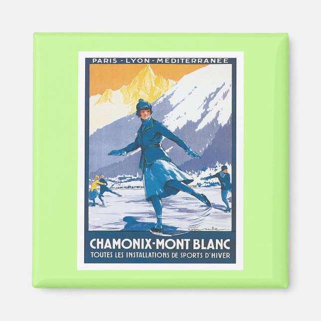 Imán Vintage Chamonix Mont Blanc (Frente)