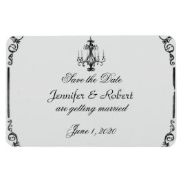 Imán Vintage Chandelier Wedding Save the Date