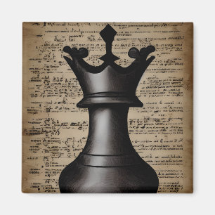 Imán Vintage Chess Piece King Witchcraft Paper