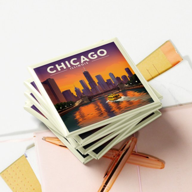 Imán Vintage Chicago Illinois (Subido por el creador)