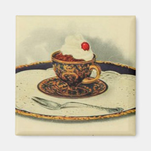Imán Vintage chintz taza de cacao platillo azul victori