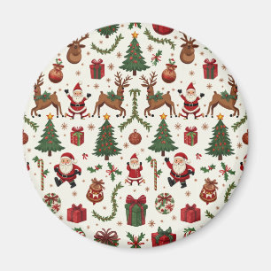 Imán Vintage Christmas Circle Magnet
