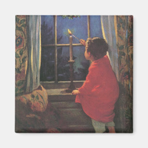 Imán Vintage Christmas Eve de Jessie Willcox Smith