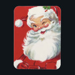 Imán Vintage Christmas, Jolly Winking Santa Claus<br><div class="desc">Diseño de vacaciones de Navidades de ilustracion de época con un feliz y alegre Santa Claus usando un gorra y guiñando el ojo como si tuviera un secreto. Ho,  ho,  ho,  ¡Feliz Navidad!</div>