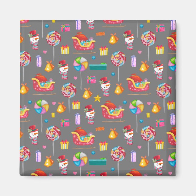 Imán Vintage Christmas Nutcrackers Feliz Navidad (Frente)