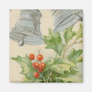 Imán Vintage Christmas Silver Bells & Holly