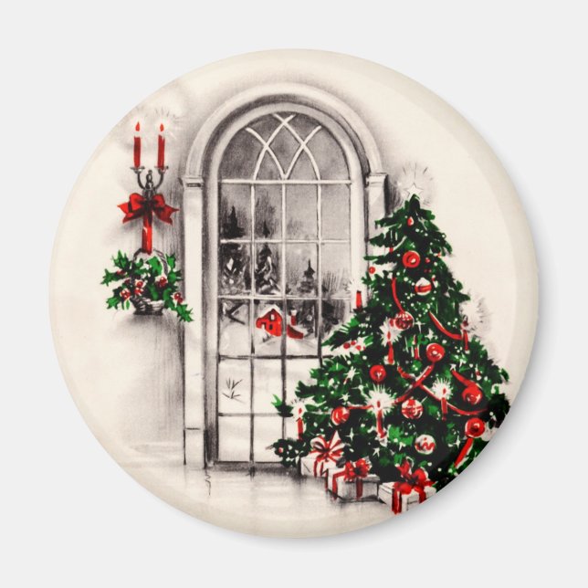 Imán Vintage Christmas Window Magnet (Frente)
