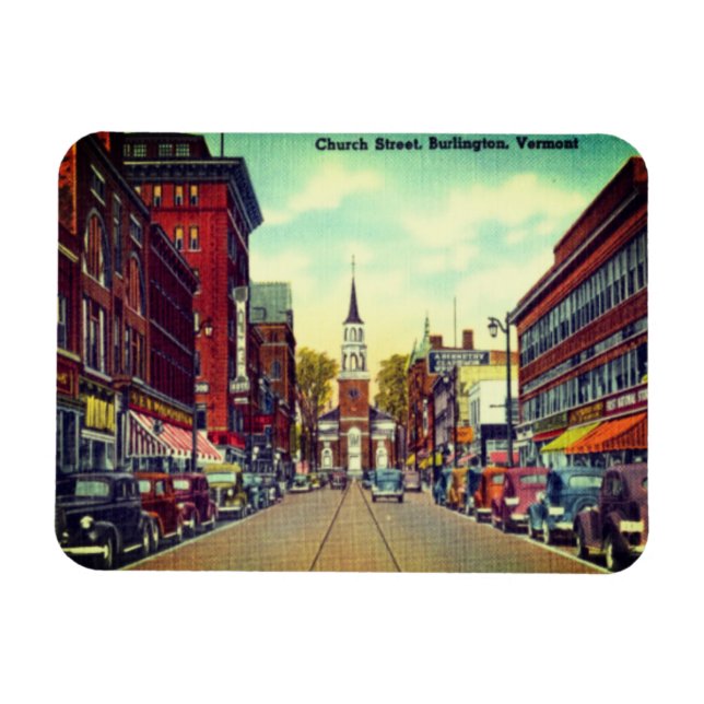 Imán Vintage Church Street, Burlington, VT (Horizontal)