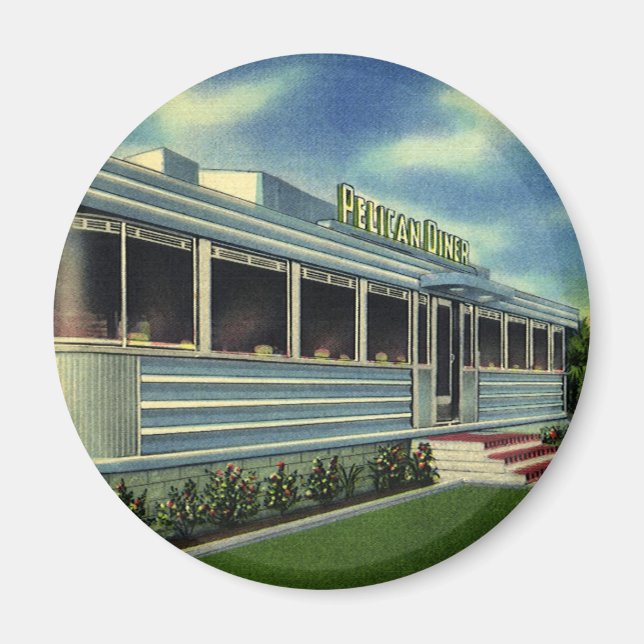 Imán Vintage Classic 50 Retro Restaurant Pelican Diner (Frente)