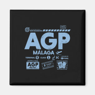 Imán Vintage Código de Aeropuerto Malaga Agp Día de Via