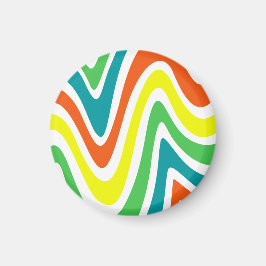 Imán Vintage colorido moderno lindo patrón naranja verd