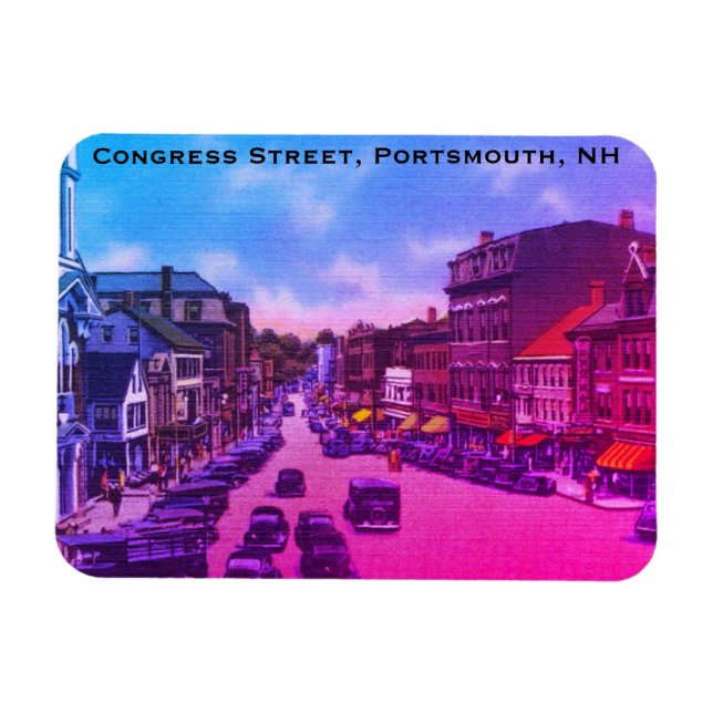 Imán Vintage Congress Street, Portsmouth, NH Photo (Horizontal)