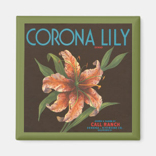 Imán Vintage Corona Lily Brand Magnet