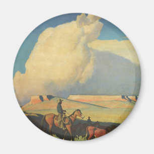 Imán Vintage Cowboys, Open Range de Maynard Dixon