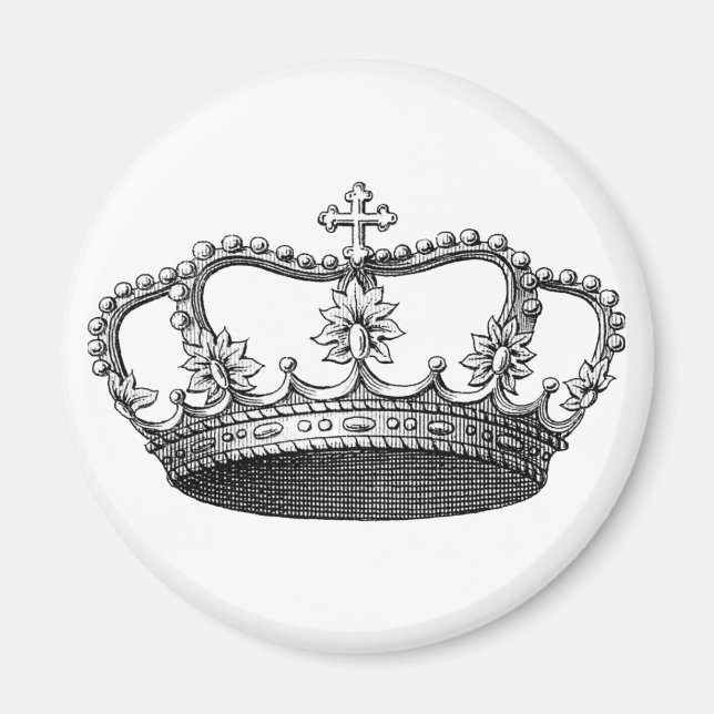 Imán Vintage Crown Black and White (Frente)