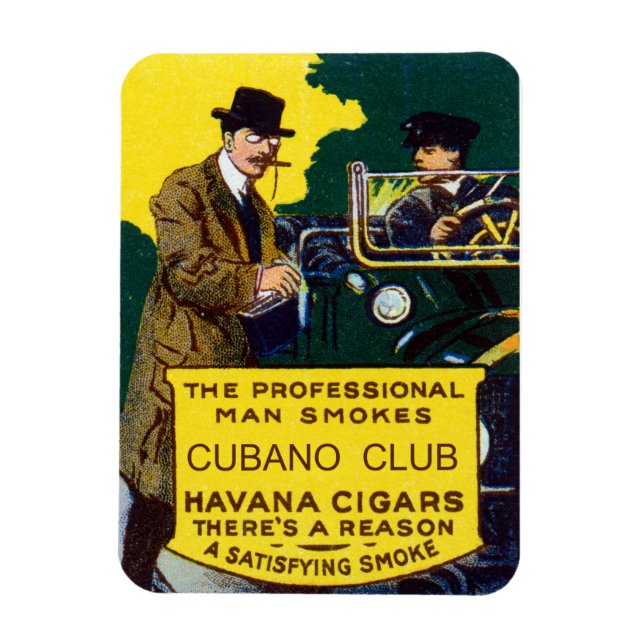 Imán Vintage Cubano Club Cigarros (Vertical)