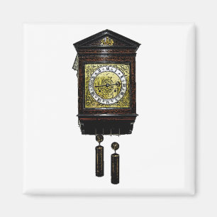 Imán Vintage Cuckoo Clock Ink Drawing Sketch