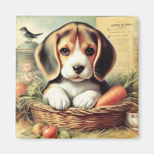 Imán Vintage Cute Beagle Puppy