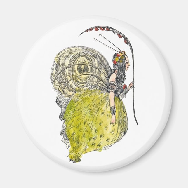 Imán Vintage Cute Fantasy Mariposa con Alas (Frente)