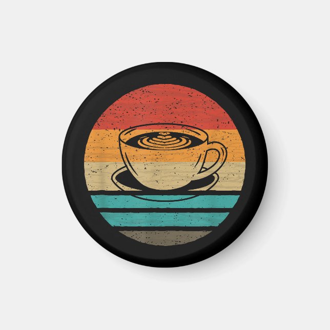 Imán Vintage de estilo retro del café (Frente)