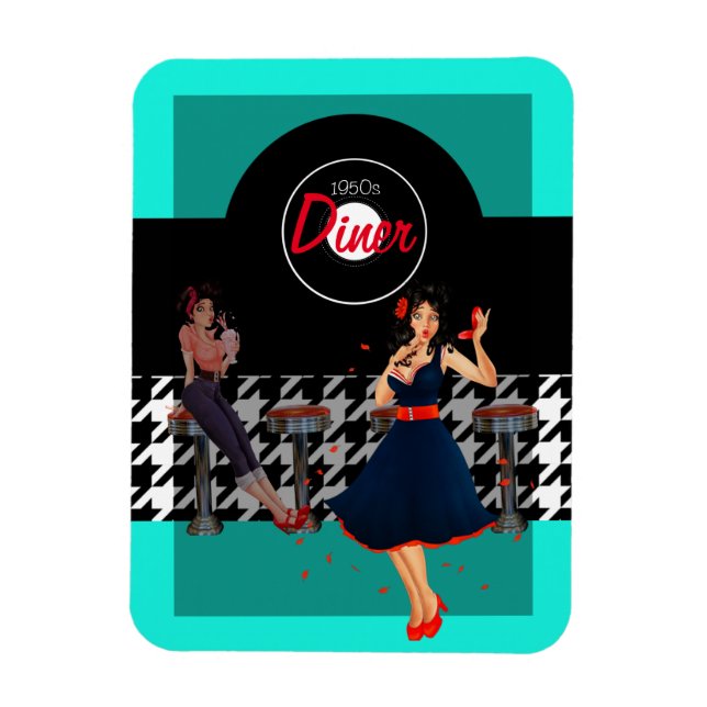 Imán vintage de Houndstoth de los años 50 (Vertical)