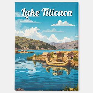 Imán Vintage de las islas flotantes del lago Titicaca