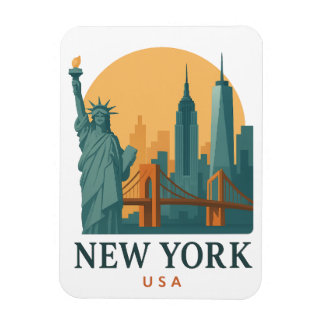 Imán Vintage de Nueva York – Viajes Minimalistas