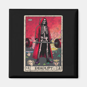 Imán Vintage Deadlift Skeleton Halloween Gym Chistes We