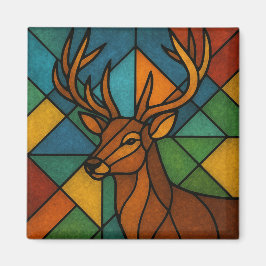 Imán Vintage Deer Tiffany Style Stained Glass Design