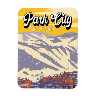 Imán Vintage del área de invierno de Park City Utah