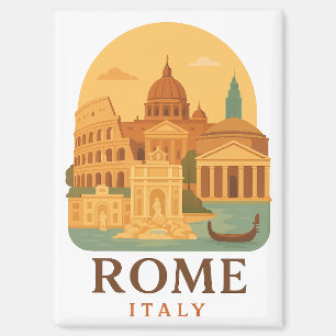 Imán vintage del Coliseo y Panteón de Roma – Retro
