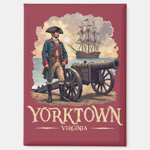 Imán Vintage del soldado colonial de Yorktown Virginia