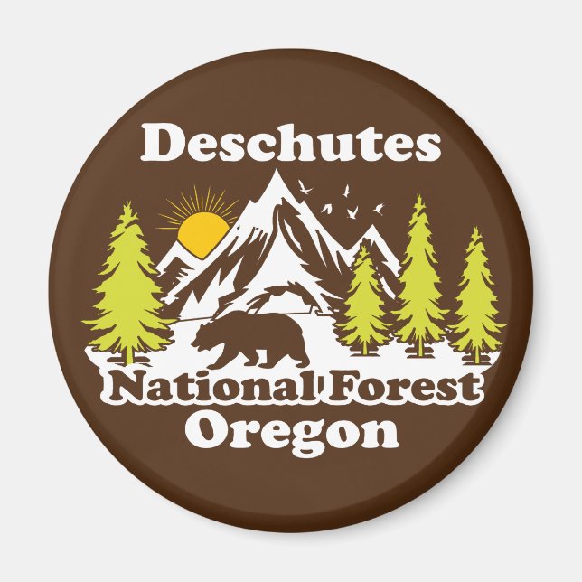 Imán Vintage Deschutes National Forest Oregon (Frente)