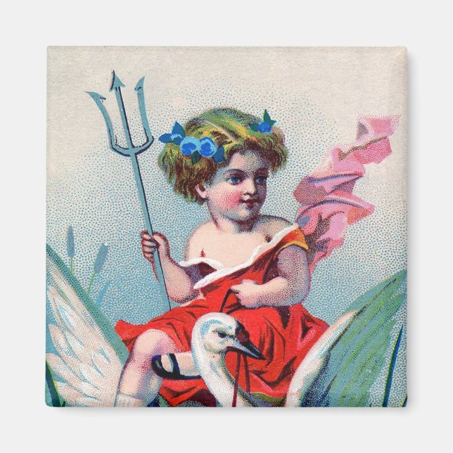 Imán Vintage Devil Child & Swan (Frente)