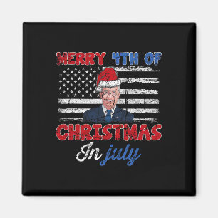 Imán Vintage Divertido Joe Biden Feliz 4 de Navidad En