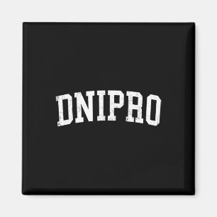 Imán Vintage Dnipro Ucrania Distressed White Varsity