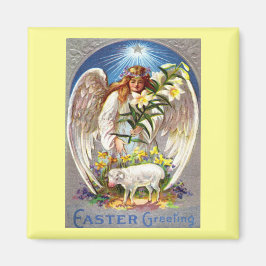 Imán Vintage Easter Angel y Lamb Magnet