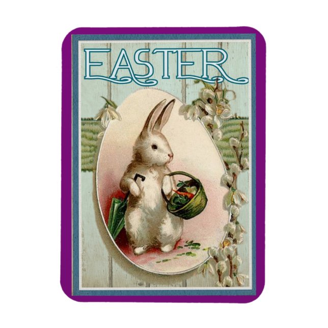 Imán Vintage Easter Bunny (Vertical)