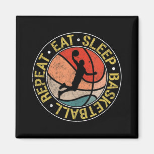 Imán Vintage Eat Sleep Basketball Repetir Dunking Retro