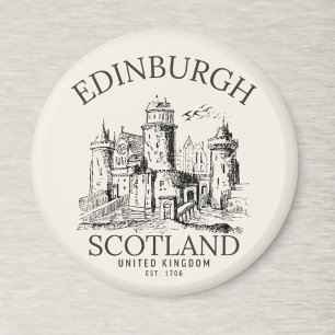 Imán Vintage Edinburgh   Castle Retro Design