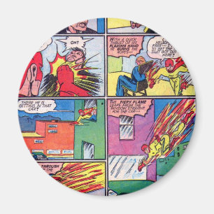 Imán Vintage el malvado del cómic del super héroe de 