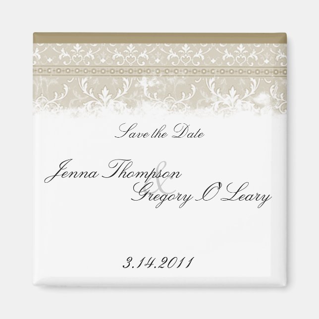Imán Vintage Elegant Wedding Magnets (Frente)