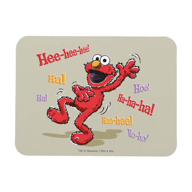 Imán ¡Vintage Elmo Hee-hee! (Horizontal)