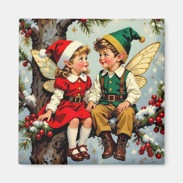 Imán Vintage Elven Fairy Children Christmas