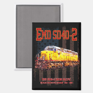 Imán Vintage EMD SD40-2 Bandera estadounidense de locom