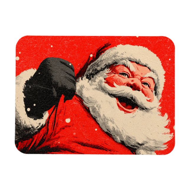 Imán Vintage Energetic Santa Claus (Horizontal)