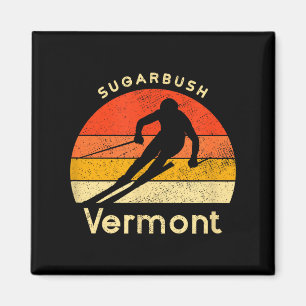 Imán Vintage esquí sugarbush vermont montaña