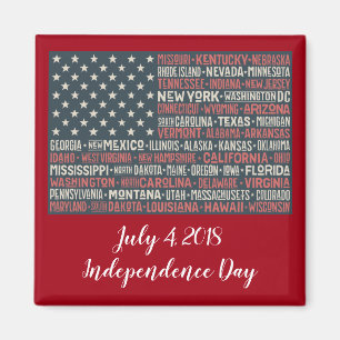 Imán Vintage Faded American Flag State nombra palabras